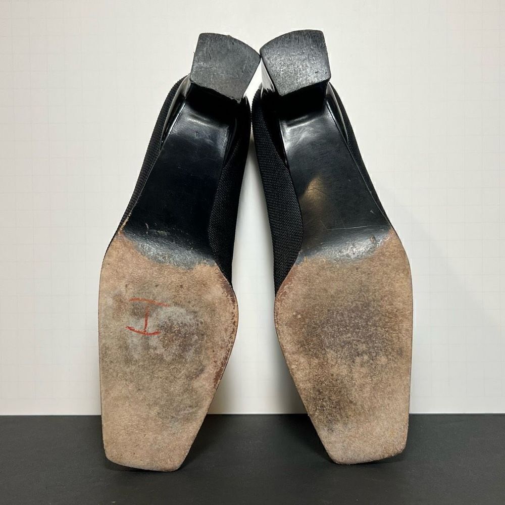 Womens STUART WEITZMAN Black Square Toe Block Heel Pumps / Size 7 Medium - Picture 7 of 8